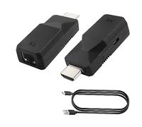 MEIRIYFA Extensor de HDMI, Ethernet RJ45 a repetidor de adaptadores de hdmi, a través de cable LAN cat5e / 6, transmisor y receptor 1080p de hasta 60 metros (1 par)