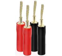 MEIRIYFA Flex Pin Banana Plugs Connector, Braided 2MM Banana Plug Wiring Plug Pin Gold-Plated Audio for Amplifier Speaker Wires Sound Systems (4 piezas)