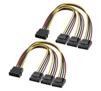 MEIRIYFA Fuente de alimentación IDE de 4 pines y divisor de cable, LP4 IDE 4 pines a 3 clavijas, adaptador de extensión para ordenadores IDE discos duros (2 unidades, 20 cm)