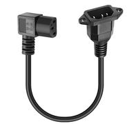 MEIRIYFA IEC 320 C13 a C14 Cable Adaptador, 90 Grados IEC 320 C13 Hembra a C14 Macho montado en la Pared Cable de extensión de alimentación (40cm) (C14 to Left C13)