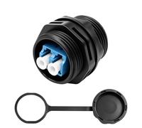 MEIRIYFA LC a LC Duplex Fibra de Vidrio Impermeable Conector LC Hembra a Hembra Circular Placa de Montaje Módulo Conector de Red IP68 con Cubierta Impermeable para Comunicaciones de Fibra FTTH - 1