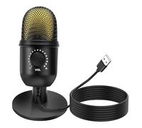 MEIRIYFA Micrófono USB de condensador de computadora para juegos de PC, PS4/5, transmisión de podcasting, micrófono de grabación, soporte ajustable con rotación de 360°