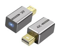 MEIRIYFA Mini DisplayPort Headless Ghost Display Emulator, 4K Mini DP Dummy Plug EDID emulador Virtual Display Adaptador con luz LED para PC, servidor remoto (2 unidades)