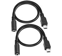 MEIRIYFA Mini USB macho a 3,5 mm de cable de audio, Mini USB macho a hembra de 3,5 mm TRRS 4-Pole Jack Adapter Cable - 33 cm (2 Pack)