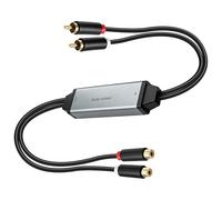 MEIRIYFA RCA Ground Loop Noise Isolator 2 Kanal RCA Stereo Amplificador Ruido Filter Hum Eliminator Supresor Reductor para Auto Audio, Home Stereo System, Sonido de alta fidelidad, Plug and Play