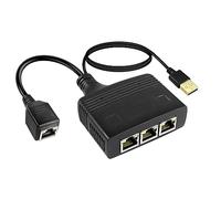 MEIRIYFA RJ45 Cable divisor Ethernet, RJ45 Adaptador Divisor Ethernet 1 a 3 port LAN Ethernet para Cat5/5e/6/7/8 (1 Hembra a 3 Hembra)