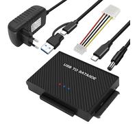 MEIRIYFA USB 3.0 a SATA/IDE Converter Adapter, IDE Sata a USB + C External Disk Drive Adapter Data Transfer Converter Kit, Adecuado para Sata HDD/SSD e IDE HDD de 2,5'' / 3,5''