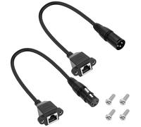 MEIRIYFA XLR 3 pines a RJ45 hembra adaptador DMX, 1 par de conectores XLR macho hembra a RJ45 hembra, cable de extensión para DMX CON Controller Series Stage Grabación Estudio (0,3 m)