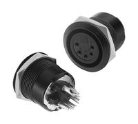 MEIRIYFA XLR - Adaptador de panel de montaje de 5 pines, XLR hembra de 5 pines a conector de soldadura, conector redondo para mezclador, amplificador, micrófono y altavoz (2 unidades, conector hembra