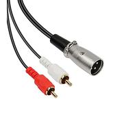 MEIRIYFA XLR macho a 2 adaptador de enchufe RCA Phono Cable de conexión divisor en Y, XLR macho de 3 pines a conector macho RCA dual Cable de audio estéreo (1,5 m) (XLR macho a 2RCA)