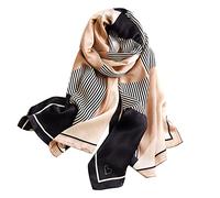 MEISEE Bufanda larga 100% seda de morera para mujer, grande, rectangular, protector solar, chales para el cuello, pañuelo para la cabeza, envoltura para el cabello, paquete de regalo, Entramado simple