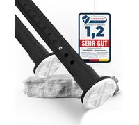 MEISENBERG Barra Cortina Ducha Sin Taladrar, Extensible 160-210 cm Negro - Varilla Telescópica Ø25mm de Acero Inox para Baño, Puerta o Armario