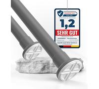 MEISENBERG Barra Cortina Ducha Sin Taladrar, Extensible 50-80 cm, Gris - Telescópica Ajustable de Tensión Sin Agujeros - Perfecta para Ducha, Armario, Puerta, Balcón - Ø32mm, Acero Inox