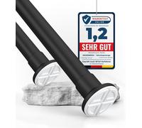 MEISENBERG Barra Cortina Ducha Sin Taladrar, Extensible 50-80 cm, Negro - Telescópica Ajustable de Tensión Sin Agujeros - Perfecta para Ducha, Armario, Puerta, Balcón - Ø32mm, Acero Inox