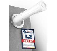 MEISENBERG Barra Ducha Extensible Blanco, 110-200 cm, Ø 25 mm, Barras Cortinas Extensibles, Universal para uso Interior y Exterior Doméstico