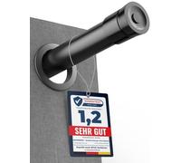 MEISENBERG Barra Extensible Cortina Negro, 110-200 cm, Ø 25 mm, Barras Cortinas Extensibles, Universal para uso Interior y Exterior Doméstico