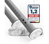 MEISENGERG Barra Cortina Ducha Extensible para Baño 160-210 cm, Gris - Barras Cortinas Extensibles, Sin Taladro, Tensión Telescópica para Baño, Terraza - Ø32mm, Acero inox