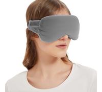 MEISENHOME Máscara de ojos calentada para microondas para ojos secos, comprimir el calor húmedo y frío y caliente, almohada para relajarse, dormir, fatiga ocular, ojos hinchados (gris claro)