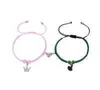 MEISH Pulseras a juego con corona de sombrero de bruja, pulseras de la amistad, Galinda, Elphaba, joyería mágica para Halloween