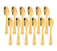 Meisha Cuchara de café, Reyes patrón Cucharas para café expreso de acero inoxidable, juego de cucharas para pulir espejo, aptas para lavavajillas, juego de 12, 5.6 pulgadas, Oro