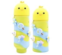 MEISHANG Estuche Animales Silicona,Estuche Escolar Gran Capacidad,Estuche Conejo-Escalable 2 en 1-Utiliza para el Almacenamiento de Lápices,Oficina, Escuela, Etc