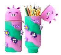 MEISHANG Estuche Animales Silicona,Estuche Escolar Gran Capacidad,Estuche Conejo-Escalable 2 en 1-Utiliza para el Almacenamiento de Lápices,Oficina, Escuela, Etc