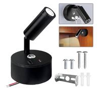 MEISHANG Plafon LED 12V Autocaravana,Luz de Lectura Puede 350° Girar,Foco LED Interior Con Interfaz USB y USB-C,Tres Efectos de Luz,Apto para Cabeceras de Cama,Autocaravanas o Yates