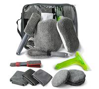 MEISHANG Set Limpieza Coche,Mitón de Microfibra Toalla,Kit Limpieza Coche,Toalla de Lavado de Autos,Cepillo para Llantas,Juego de para el Lavado del Coche