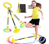 MEISHANG Shine Bola de Salto de Tobillo,Anillo de Salto Intermitente,Plegable Anillo de Salto Intermitente,Colorida Flash Bola de Salto,Colorida Anillo de Salto de Tobillo,LED Saltar Bola para Niños