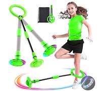 MEISHANG Shine Bola de Salto y Anillo Plegable, Colorida Flash Bola de Salto, LED Saltar Anillo para Niños