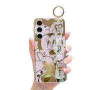Meishangmei Funda para Samsung Galaxy S24 Plus de 6.7 Pulgadas con Brillo Brillante con Correa de Soporte, Bonito patrón Chapado en IMD, diseño de Silicona a Prueba de Golpes, Funda Protectora con