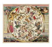 Meishe Art Póster de Constelaciones Antiguas, Mapa Celestial, astronomía, Retro, Vintage, astronómico, histórico Atlas Club, decoración para la Pared del hogar