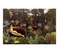Meishe Art Póster impreso de Henri Rousseau famoso retro vintage pintura al óleo, obra de arte clásica, decoración de pared para el hogar, sala de estar, dormitorio, 33.5 x 22.4 pulgadas