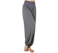 MEISHINE® Pantalón de harén elástico para Mujer, Ideal para Deporte, Yoga, Danza, Danza, Danza, Baile, Gris Oscuro, M