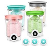 Meisihee 4 vasos Creami compatibles con Ninja Swirl by CREAMi serie NC700 NC701, recipiente de pinta de 16 oz con tapa y 4 boquillas de vertido remolino, accesorios para helado de sorbete y helado