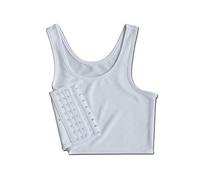 Meisijia Chest Binder Ropa Interior Tank Tops Vendaje Trans Transpirable Lateral Gancho Bustier Sujetador, Blanco, L