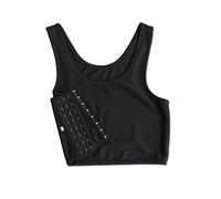 Meisijia Chest Binder Ropa Interior Tanktops Vendaje Trans Breathable Side Gancho Bustier BH,Negro, XL