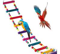 MEISO 74 x 10 cm juguetes para pájaros para loro escalera, columpio, entrenamiento arco iris puente para loros, periquitos africanos grises conures cacatúas, agapornis, ninfas.
