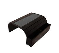meistar Bandeja para reposabrazos de sofá con soporte para tazas y organizador con bolsillos. Perfecto para sofá y sillón reclinable, ideal para mando a distancia, bebidas, aperitivos, organizador de