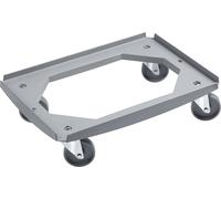 Meister 0821510 - Patinete de transporte (620 x 420 mm, para contenedores apilables europeos de 600 x 400 mm, capacidad de carga de 250 kg, estructura de ABS, ruedas TPE/Euroroller/ayuda de transporte