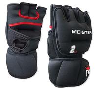 Meister 2 Libras Guantes de Neopreno con Peso para Cardio y Manos Pesadas (Par) - 2lb x 2 - Negro/Rojo