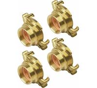 Meister 4 piezas de rosca de acoplamiento rápido - Latón - para sistemas de manguera - Rosca interior ¾ pulgadas - 40 mm de distancia entre garras - Agua potable según DVGW