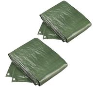 Meister 4172440 - Lona Protectora de 2 x 3 m, 2 Unidades, 100 g/m², Revestimiento por Ambos Lados, Impermeable y estabilizado contra los Rayos UV, Resistente al Moho, de Polietileno, Lona de Tela,