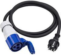 Meister 7425280 - Cable Adaptador CEE (1,5 m, Conector CEE y Conector de protección de Contacto, Cable de Goma Resistente H07RN-F3G, 2,5 mm², 16 A, 230 V, IP44, para Exteriores)
