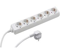 Meister 7430040 - Tira de la potencia de 6 veces, 5m, blanco,