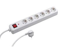 Meister 7430530 - Tira de la potencia de 6 veces, 1,4m, blanco con interruptor