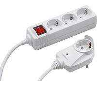 Meister 7430630 - Tira de la potencia 3 más 1, 2 m, blanco con interruptor