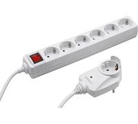 Meister 7430650 - Tira de la potencia 6 más 1, 2 m, blanco con interruptor