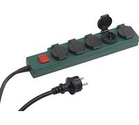 Meister 7430920 - Enchufe Schuko (5x 1,4 m), color: verde/negro