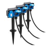 Meister 7430950 - Zócalo, 2 Veces con Pica de Tierra, 1,4 m, ip44, (Paquete de 3)